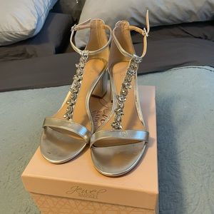 Silver high heels
